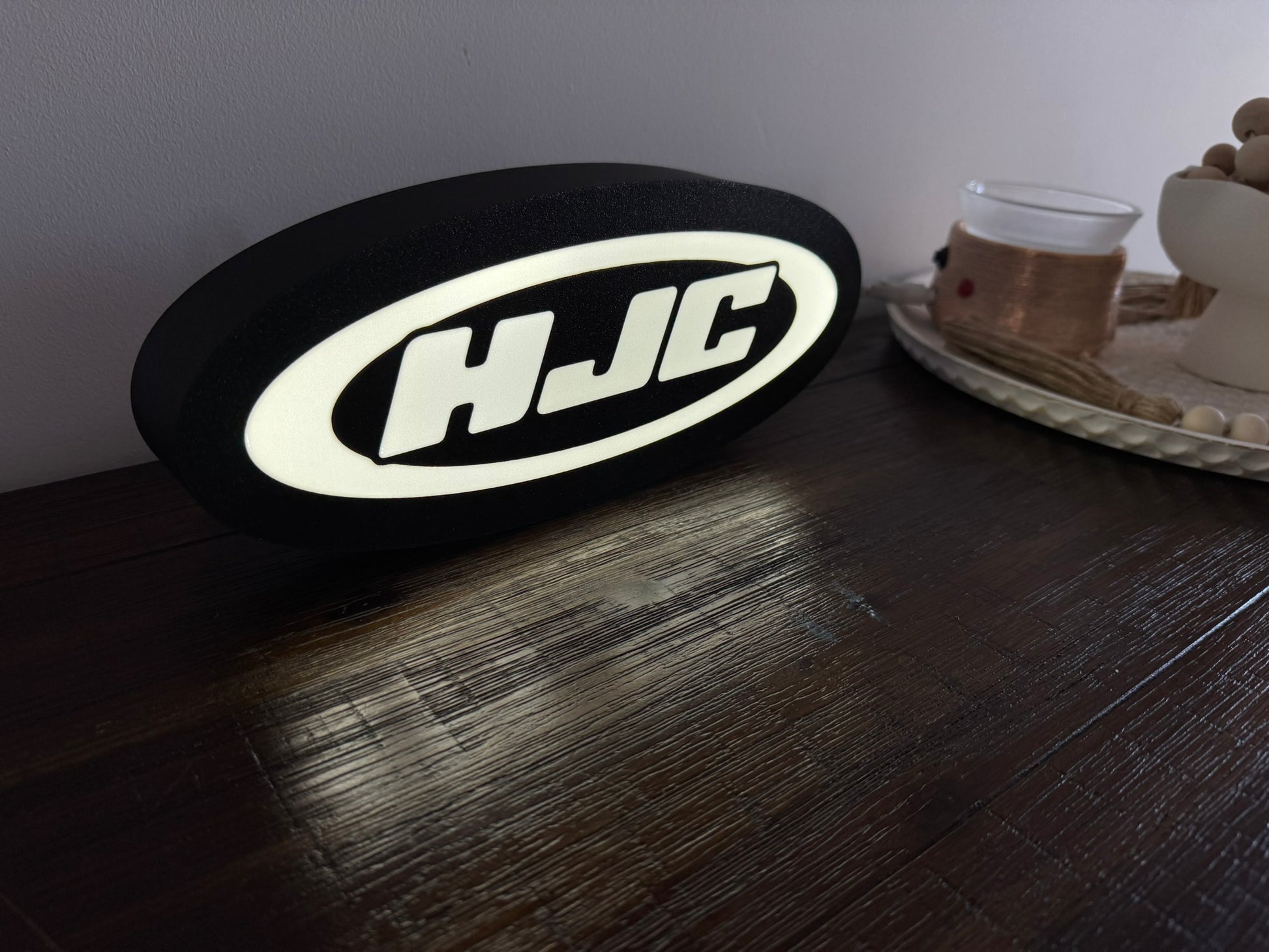 HJC - Helmet Logo - LED Light Up Artwork / Illuminated Wall Sign Display