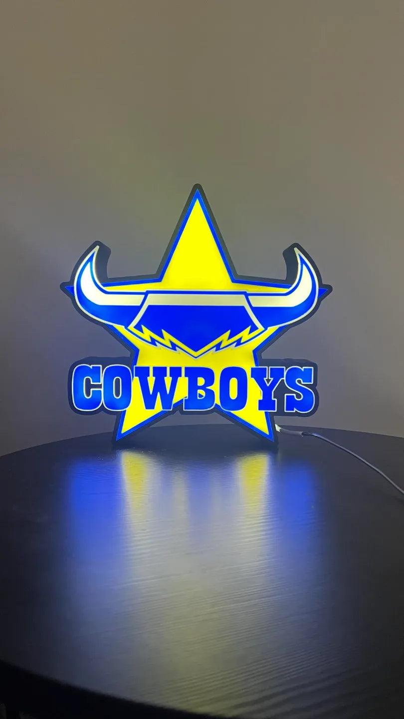 NRL Cowboys - Light Up Sign - USB Powered - Michael's 3D World