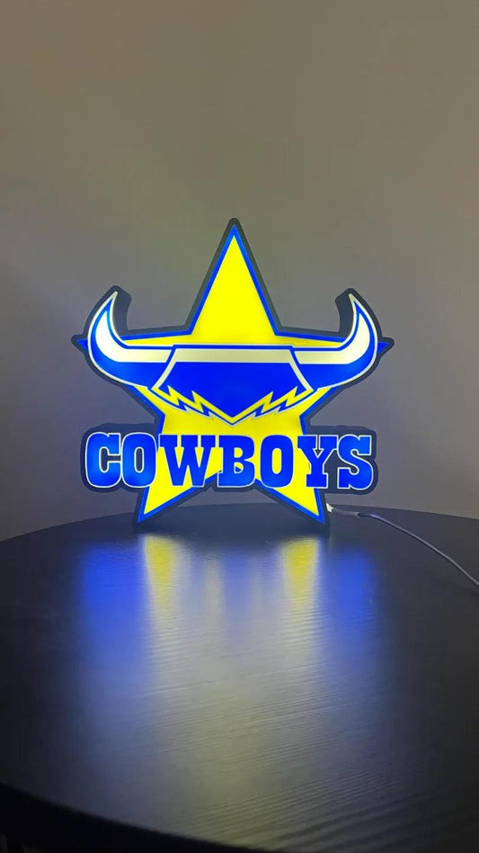 NRL Cowboys - Light Up Sign - USB Powered - Michael's 3D World