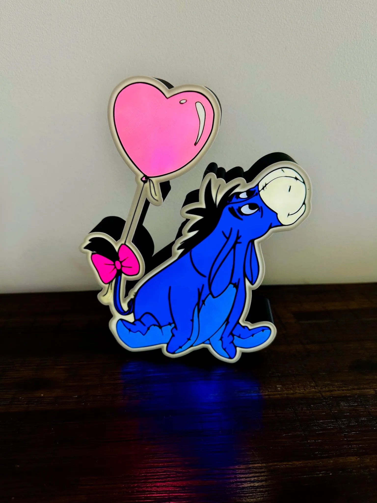 Eeyore - With Heart Balloon - Super Cute - Light Up Wall Art - USB Powered - Michael's 3D World