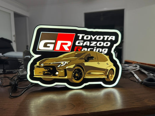 Toyota Gazoo Racing - GR Corolla - Light Up Artwork / Wall Art / Sign