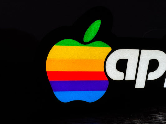 Apple II Apple Logo - Full Colour or White - Night Light / Light Up Wall Art