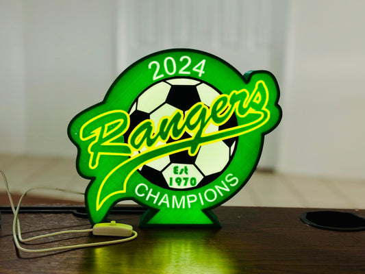 Mount Druitt Rangers - Team Logo - Light Box / Night Light - Michael's 3D World