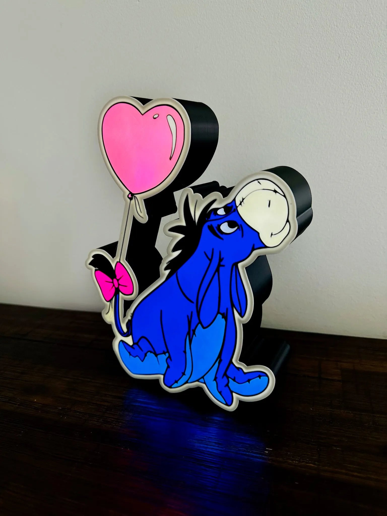 Eeyore - With Heart Balloon - Super Cute - Light Up Wall Art - USB Powered - Michael's 3D World