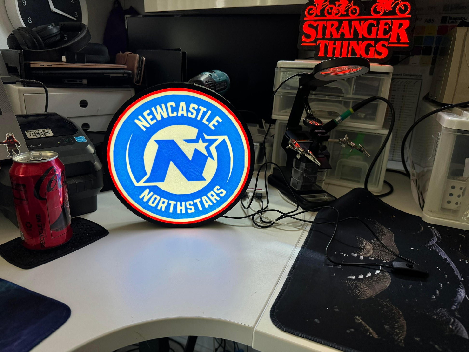 Newcastle Northstar's - Hockey Team Light Up Logo/Sign - Michael's 3D World