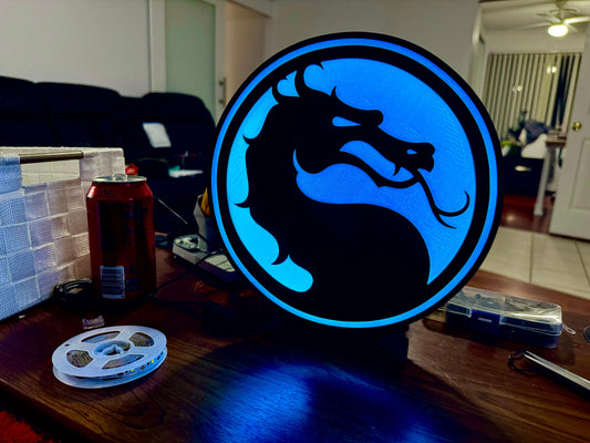 Mortal Kombat - Various Colours - Light Up Sign / Night Light - USB Powered - Michael's 3D World