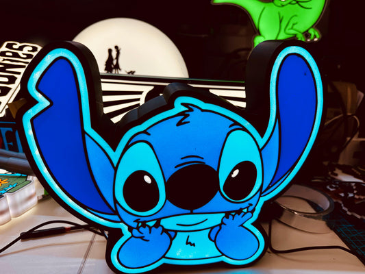 Light up Stitch! USB Powered, bright night light sign! - Michael's 3D World