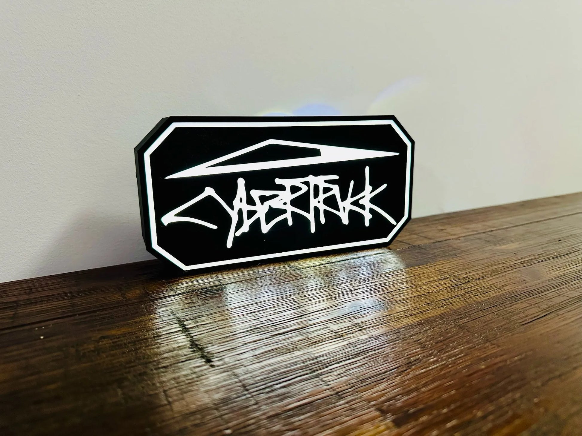 Tesla CyberTruck Graffiti Logo - USB powered Night Light / Wall Art - Michael's 3D World