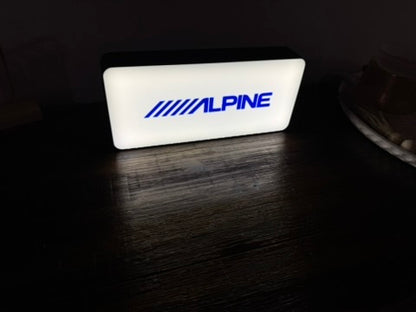 Alpine Audio Systems Blue Logo - Light Up Artwork / Illuminated Wall Art / LED Display Sign