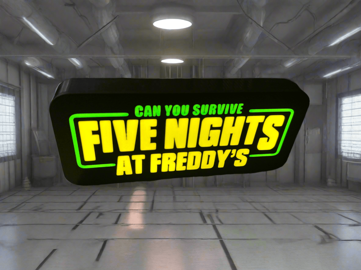 Can You Survive Five Nights at Freddy's - USB Light Up Sign / Night light (FNAF) - Michael's 3D World