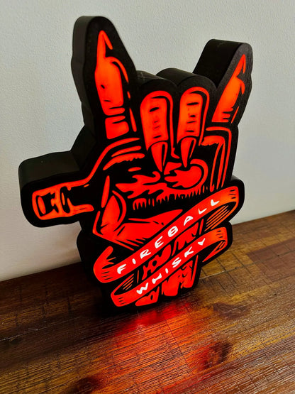 Fireball Whiskey! Light Up Sign - USB Powered - Michael's 3D World