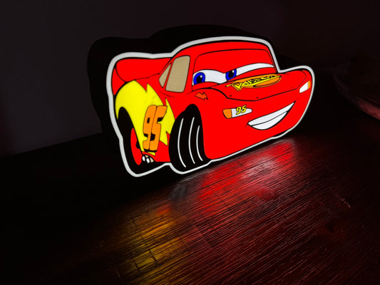 Light up Lightning McQueen Sign / Wall Art - USB powered