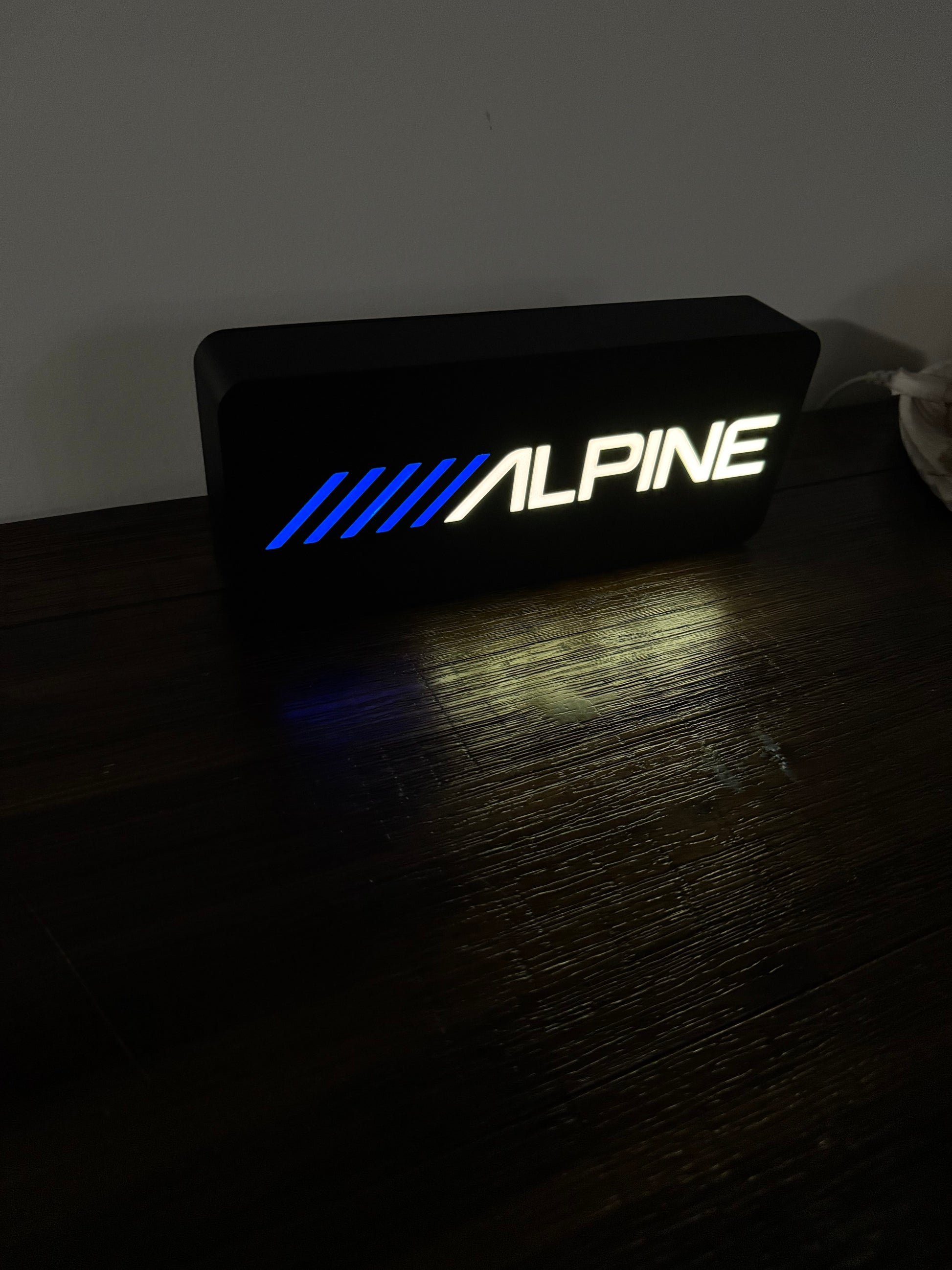 Alpine Audio Systems Blue Logo - Light Up Artwork / Illuminated Wall Art / LED Display Sign