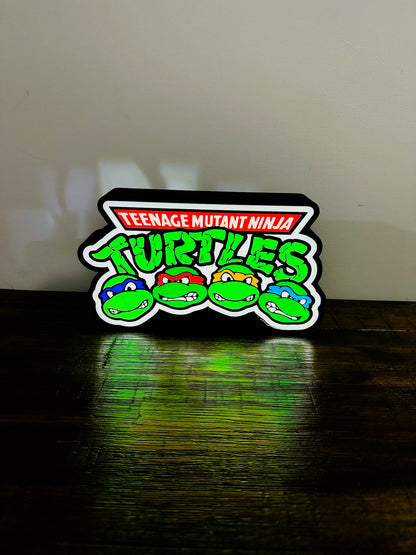TMNT - Teenage Mutant Ninja Turtles - With Faces - Night Light / Light Box / Light Up Wall Art