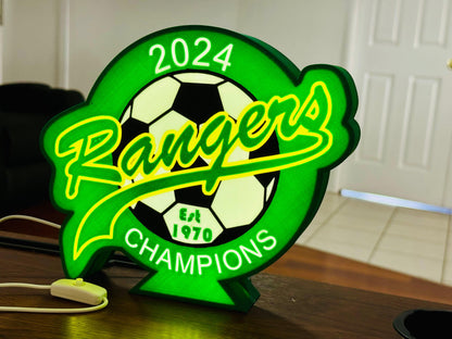 Mount Druitt Rangers - Team Logo - Light Box / Night Light - Michael's 3D World