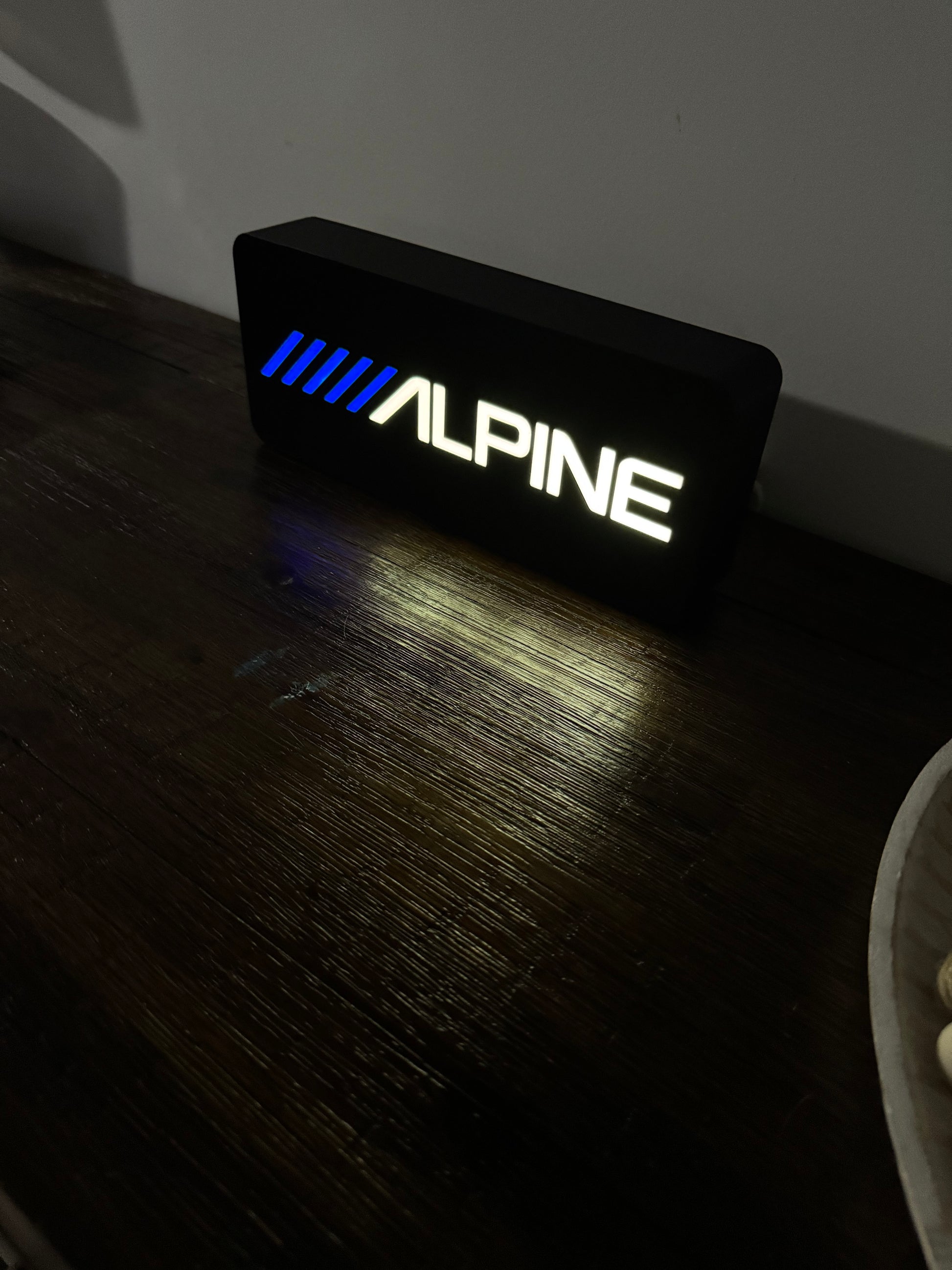 Alpine Audio Systems Blue Logo - Light Up Artwork / Illuminated Wall Art / LED Display Sign