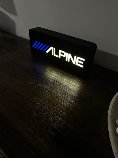 Alpine Audio Systems Blue Logo - Light Up Artwork / Illuminated Wall Art / LED Display Sign
