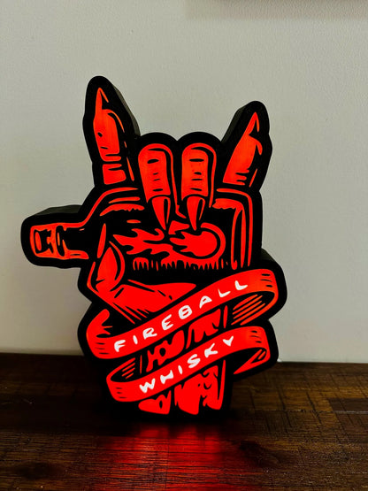 Fireball Whiskey! Light Up Sign - USB Powered - Michael's 3D World