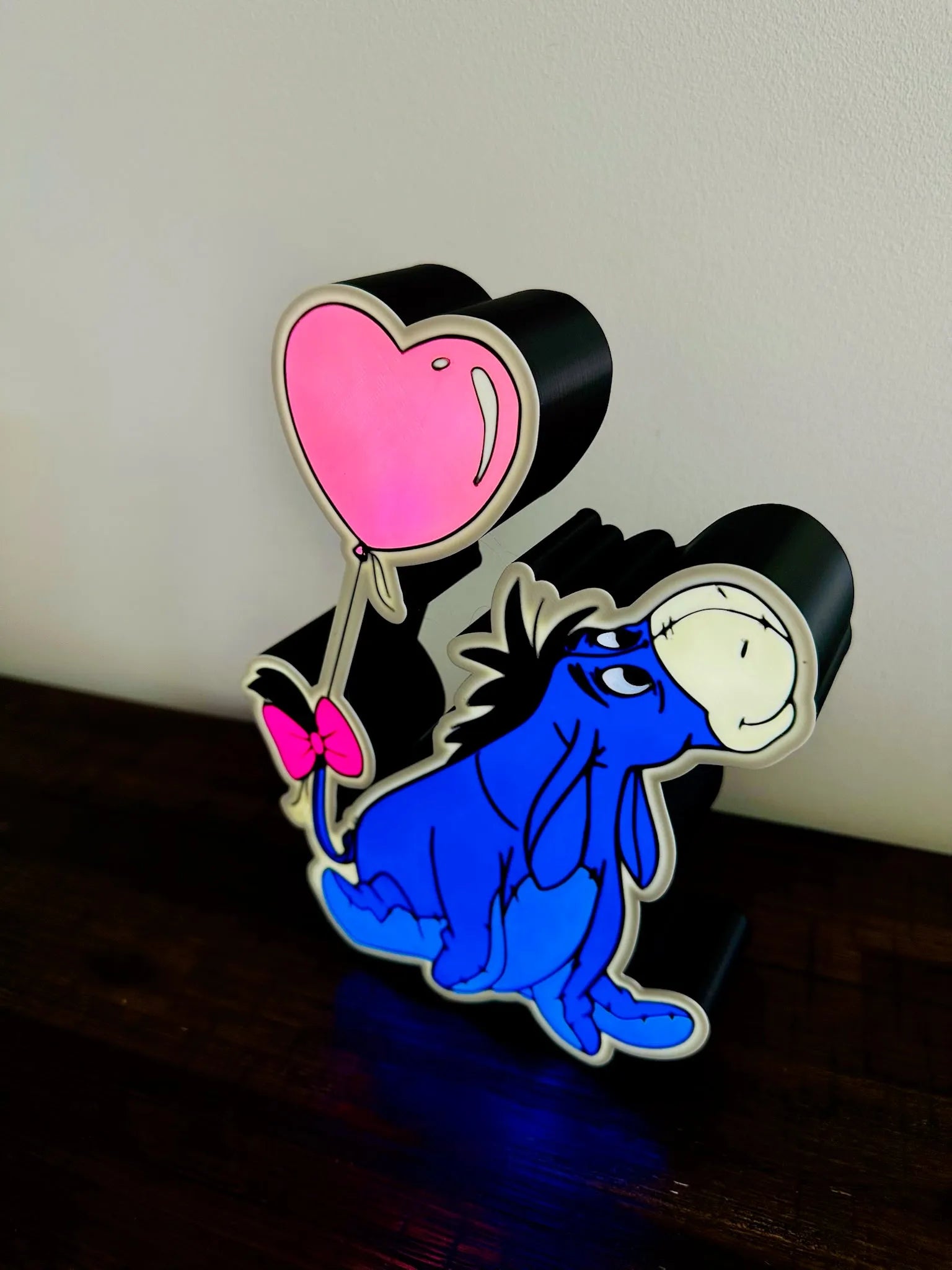 Eeyore - With Heart Balloon - Super Cute - Light Up Wall Art - USB Powered - Michael's 3D World