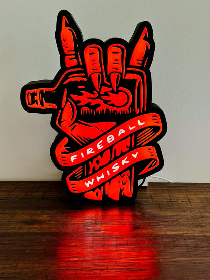 Fireball Whiskey! Light Up Sign - USB Powered - Michael's 3D World