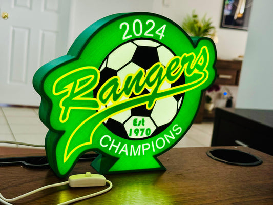 Mount Druitt Rangers - Team Logo - Light Box / Night Light - Michael's 3D World
