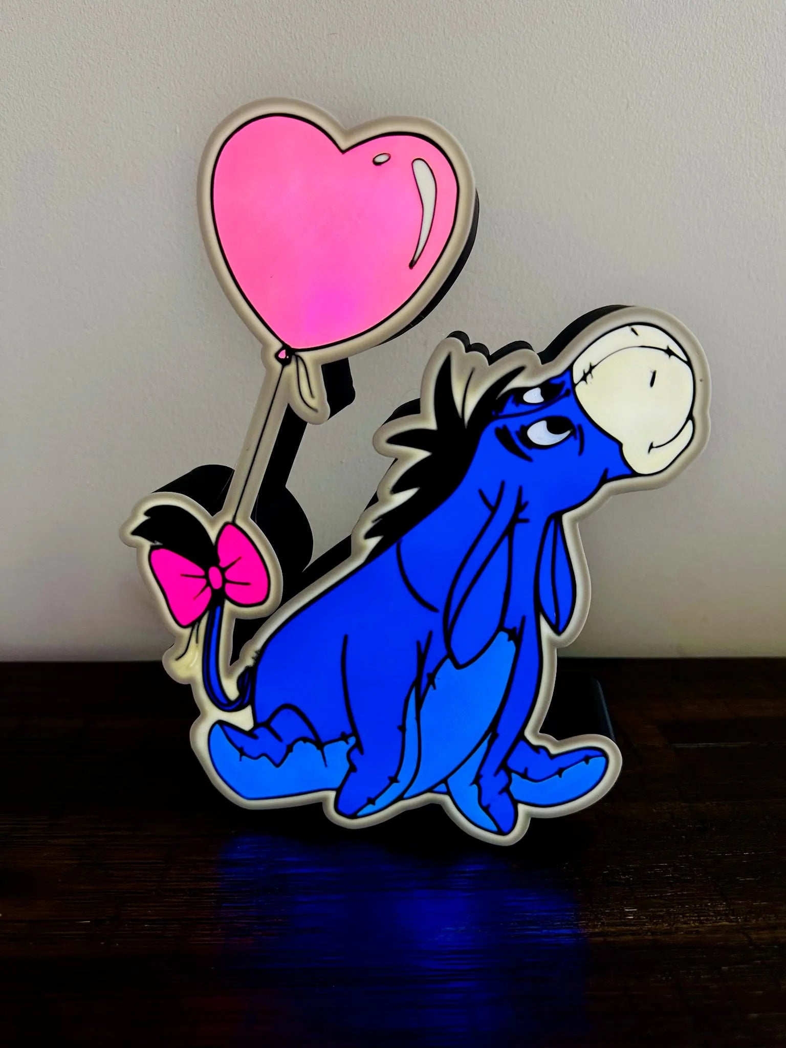 Eeyore - With Heart Balloon - Super Cute - Light Up Wall Art - USB Powered - Michael's 3D World