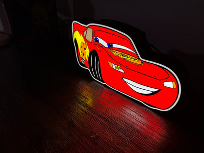 Light up Lightning McQueen Sign / Wall Art - USB powered