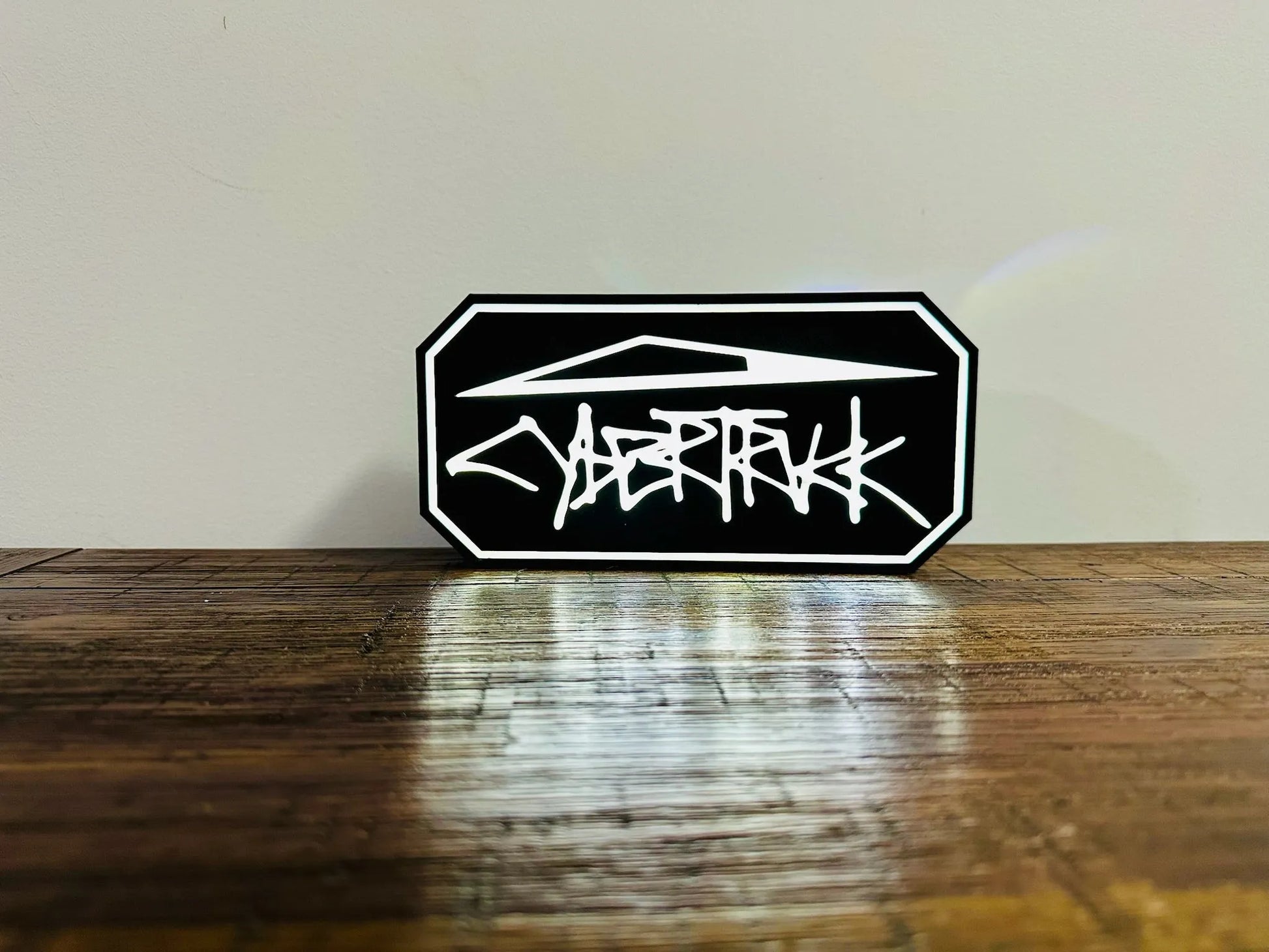 Tesla CyberTruck Graffiti Logo - USB powered Night Light / Wall Art - Michael's 3D World