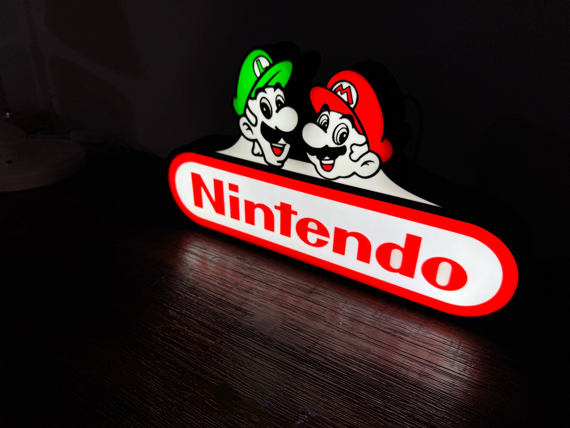 Mario & Luigi Nintendo Logo LED Display - The Ultimate Gaming Duo! 🍄