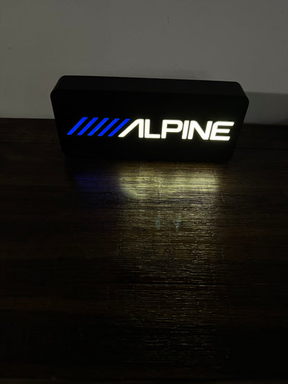 Alpine Audio Systems Blue Logo - Light Up Artwork / Illuminated Wall Art / LED Display Sign