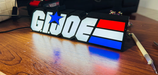 G.I. Joe Logo - Light Up Sign / Night Light - USB Powered - Michael's 3D World