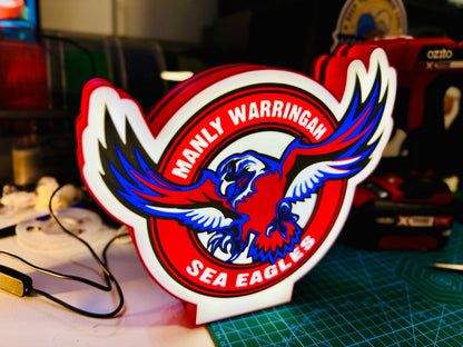 Manly Sea Eagles Logo - Light Up Sign - USB Powered - Michael's 3D World
