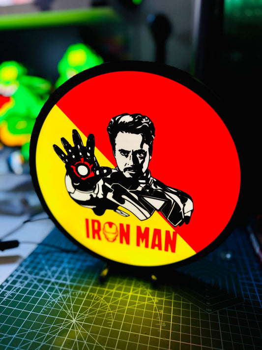 Ironman Red/Yellow Light up sign - Michael's 3D World