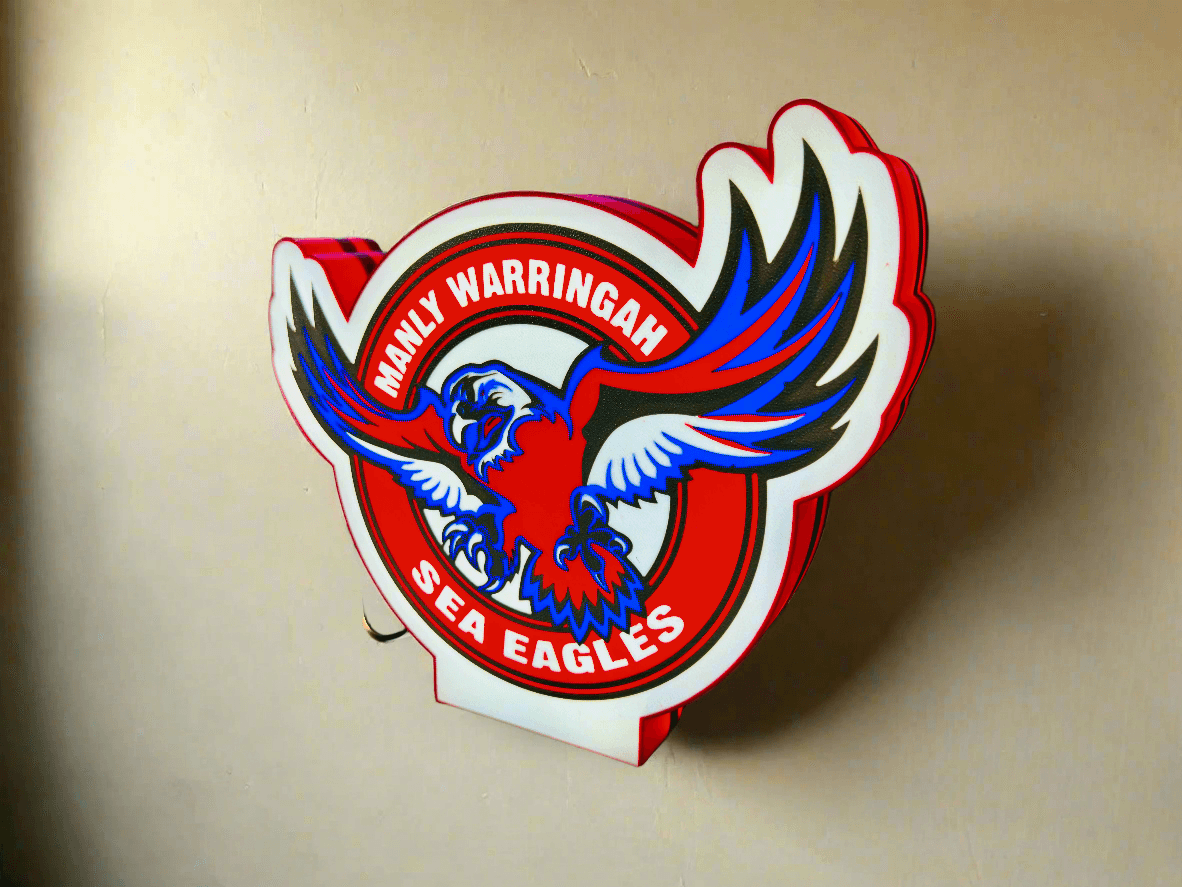 Manly Sea Eagles Logo - Light Up Sign - USB Powered - Michael's 3D World