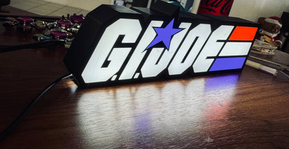 G.I. Joe Logo - Light Up Sign / Night Light - USB Powered - Michael's 3D World