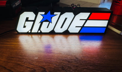 G.I. Joe Logo - Light Up Sign / Night Light - USB Powered - Michael's 3D World