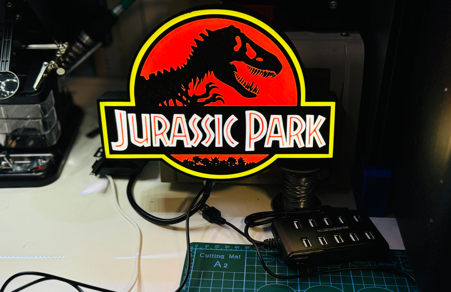 Jurassic Park - Unique Light Up Wall Art/Logo - Michael's 3D World