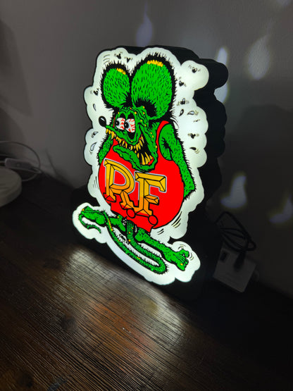 Rat Fink - Light Up Artwork / Wall Art / Sign