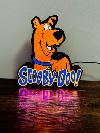 Scooby Doo y logotipo: letrero iluminado con alimentación por USB