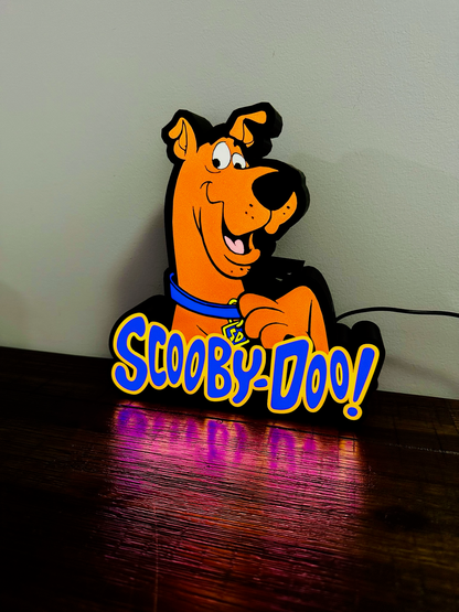 Scooby Doo y logotipo: letrero iluminado con alimentación por USB