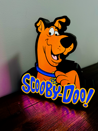Scooby Doo y logotipo: letrero iluminado con alimentación por USB
