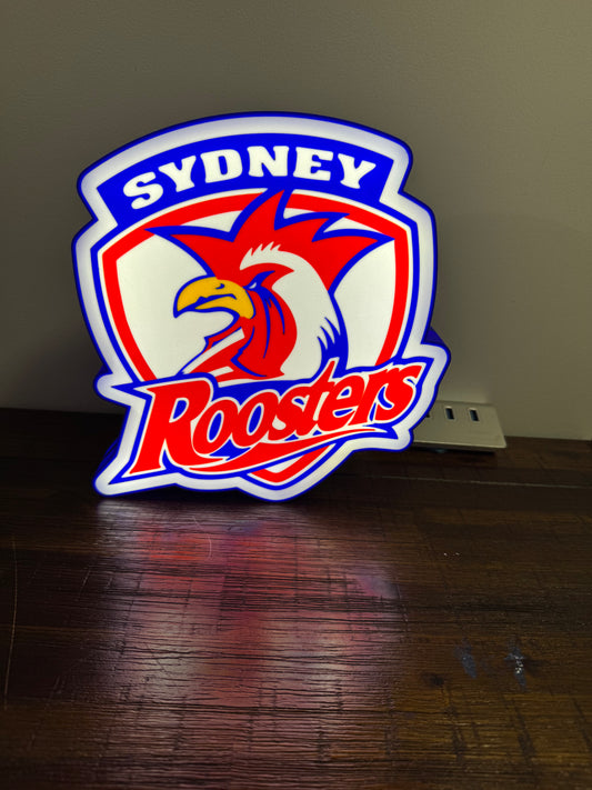 Logo der Sydney Roosters – Leuchtschild – Stromversorgung über USB