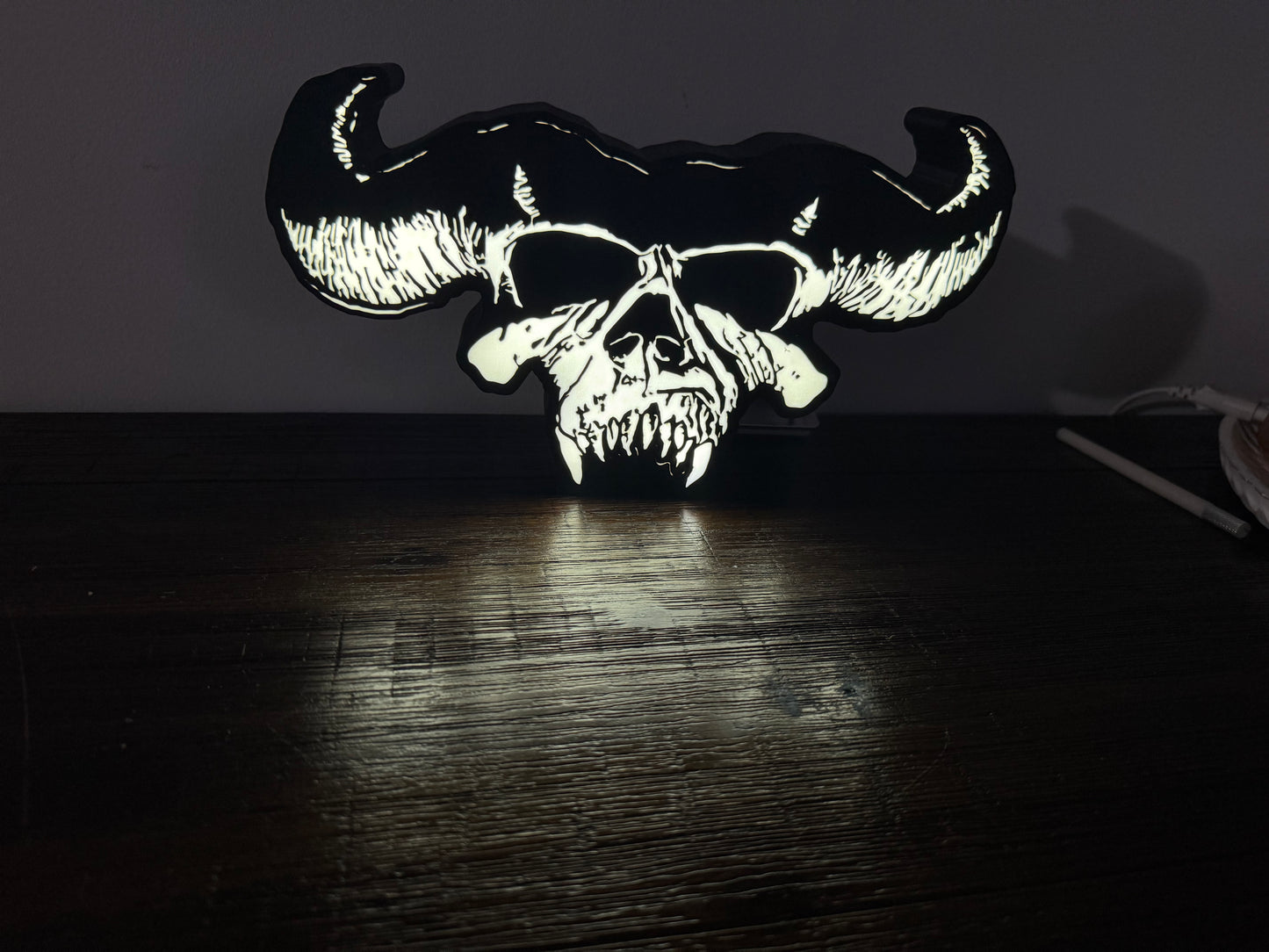 Danzig Skull with horns / Misfits - Light Up Artwork / Wall Art / Sign