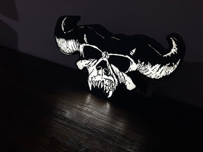 Danzig Skull with horns / Misfits - Light Up Artwork / Wall Art / Sign