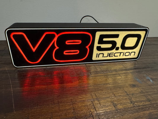 Holden V8 5.0 Badge Logo - Light Up Artwork / Wall Art / Sign