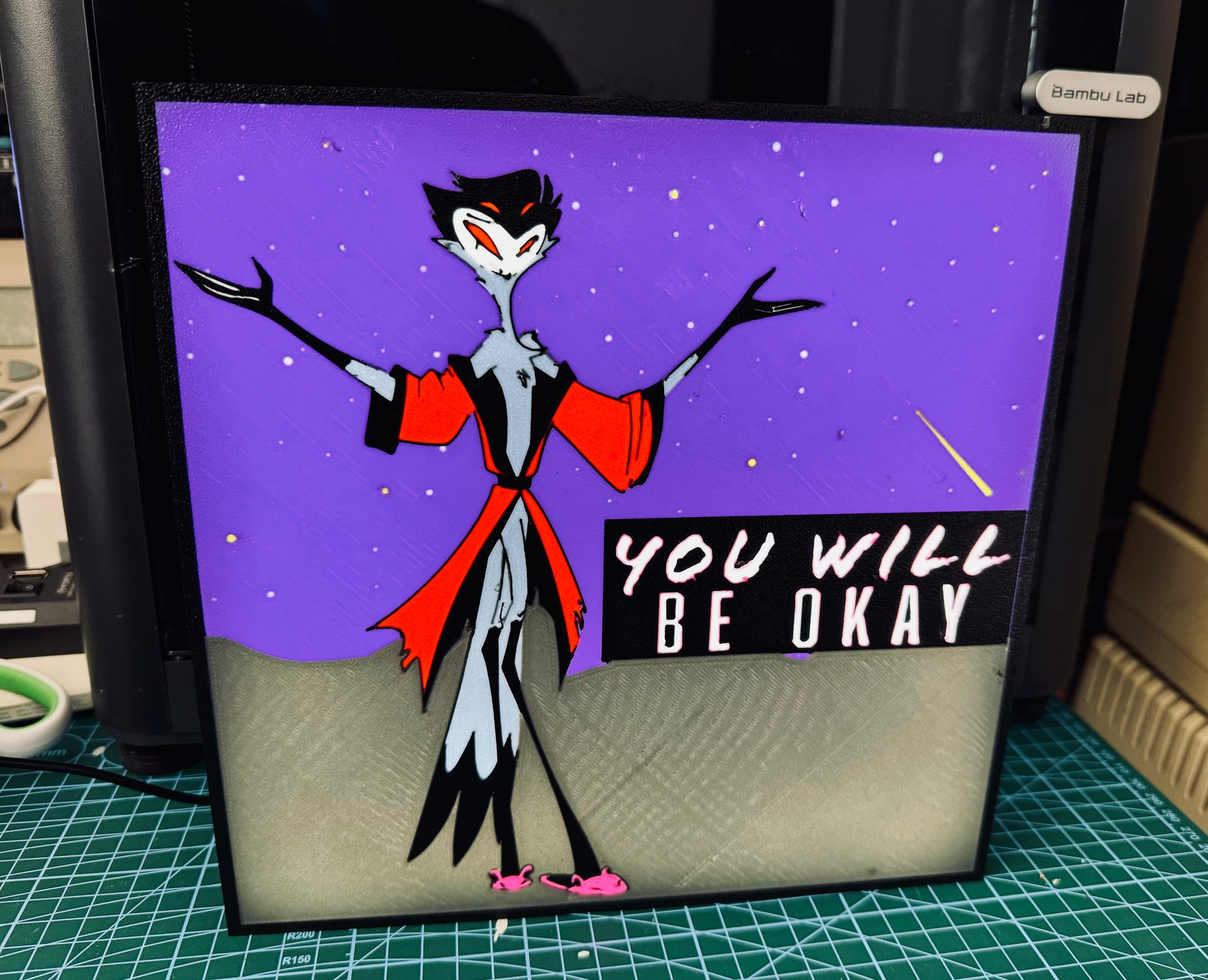 Stolas - You will be Okay - Night Light / Light up Sign - Helluva Boss - Michael's 3D World