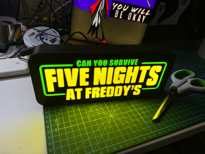 Can You Survive Five Nights at Freddy's - USB Light Up Sign / Night light (FNAF) - Michael's 3D World