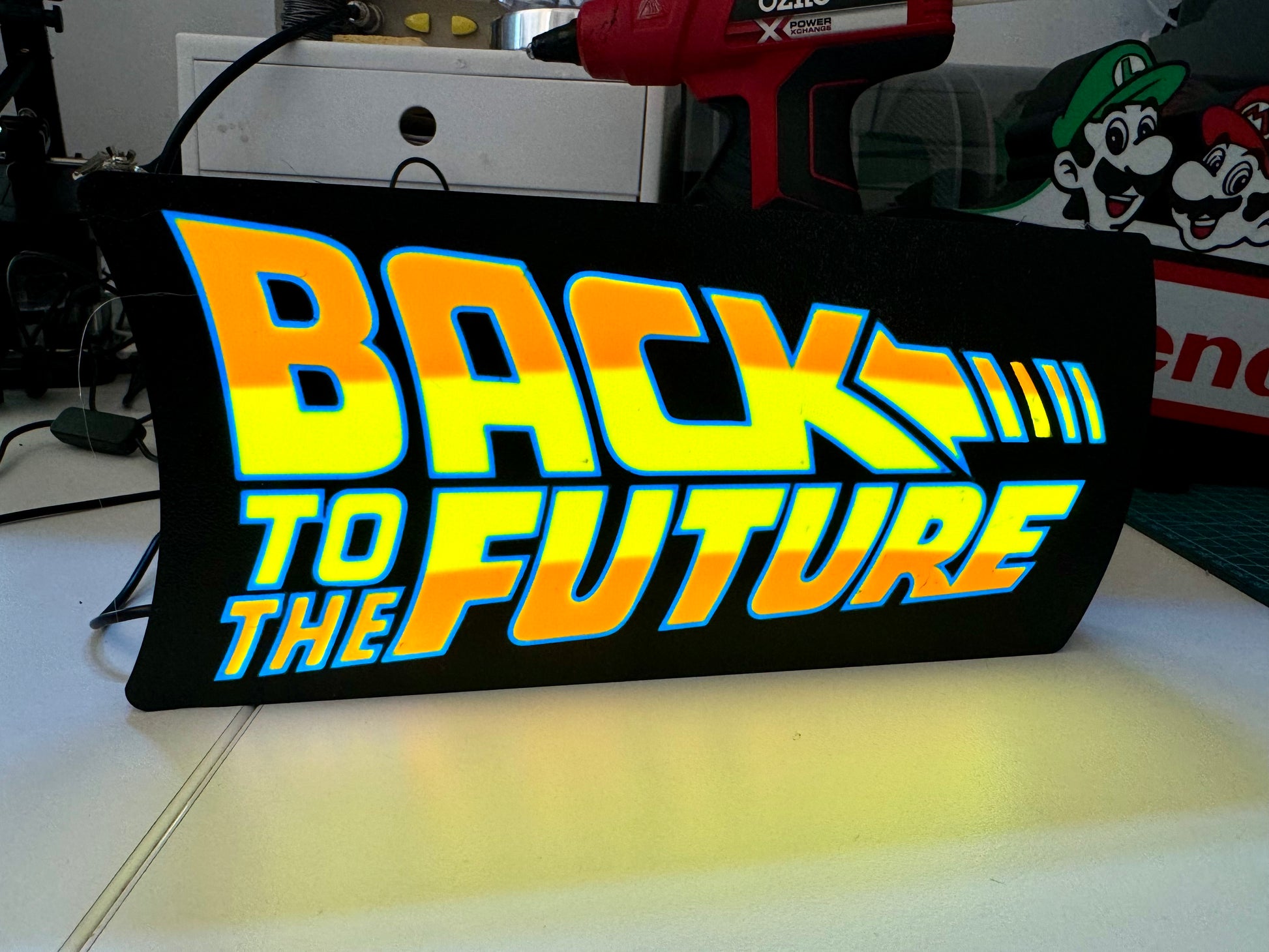 Back to the Future Logo - Light Up Sign - USB Powered Lamp - Michael's 3D World