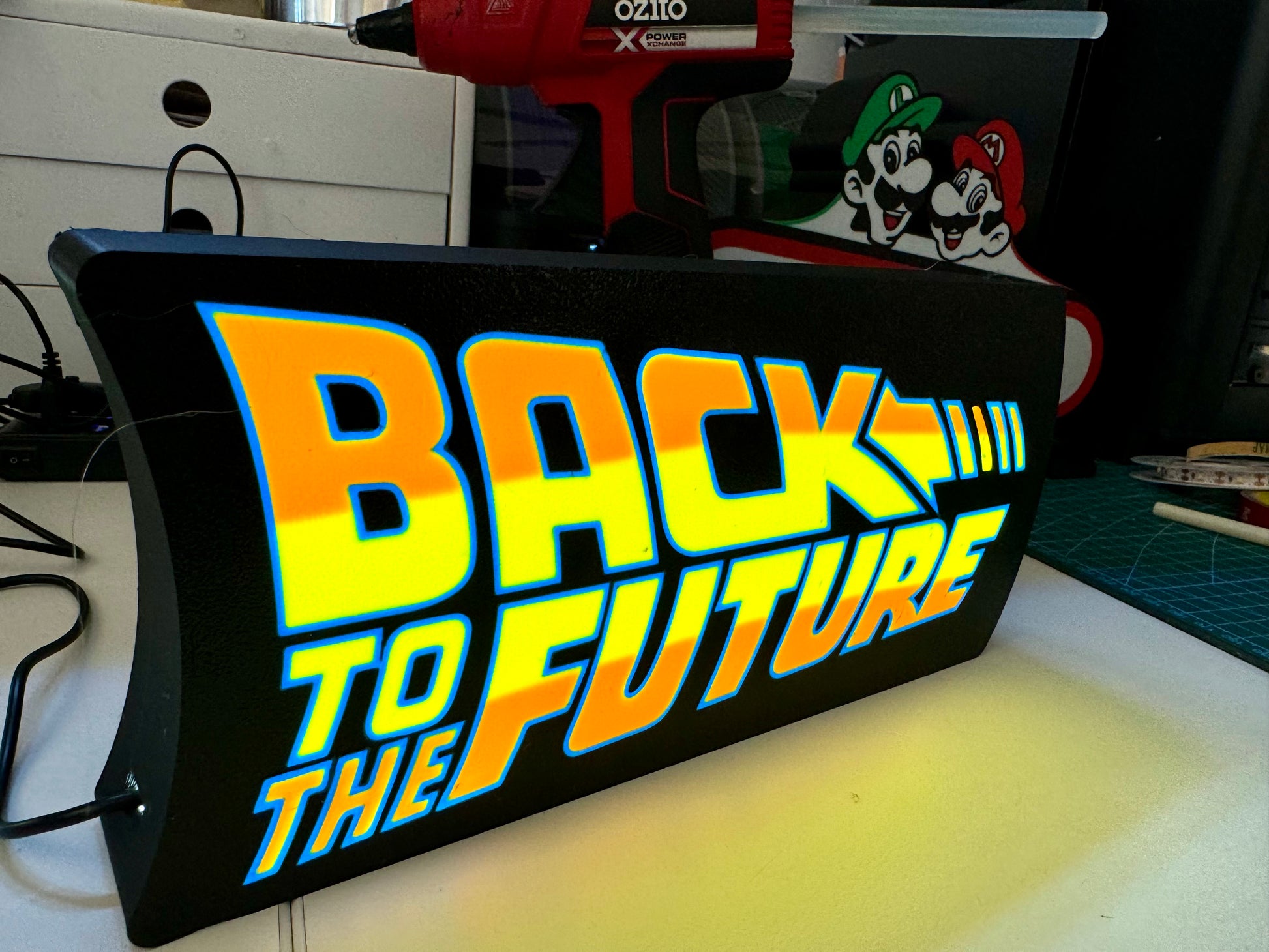 Back to the Future Logo - Light Up Sign - USB Powered Lamp - Michael's 3D World