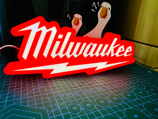 Milwaukee Logo - Light up sign - USB Powered - Michael's 3D World
